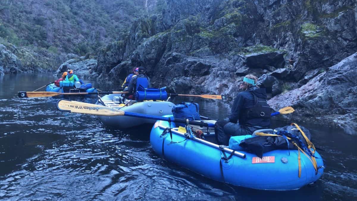 Small Rafts Set Up For Fishing