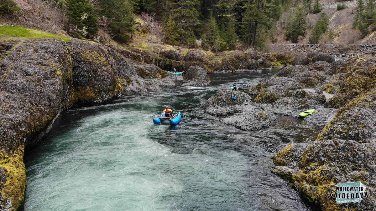 Rowing through the Narrows on the Upper Clackamas River