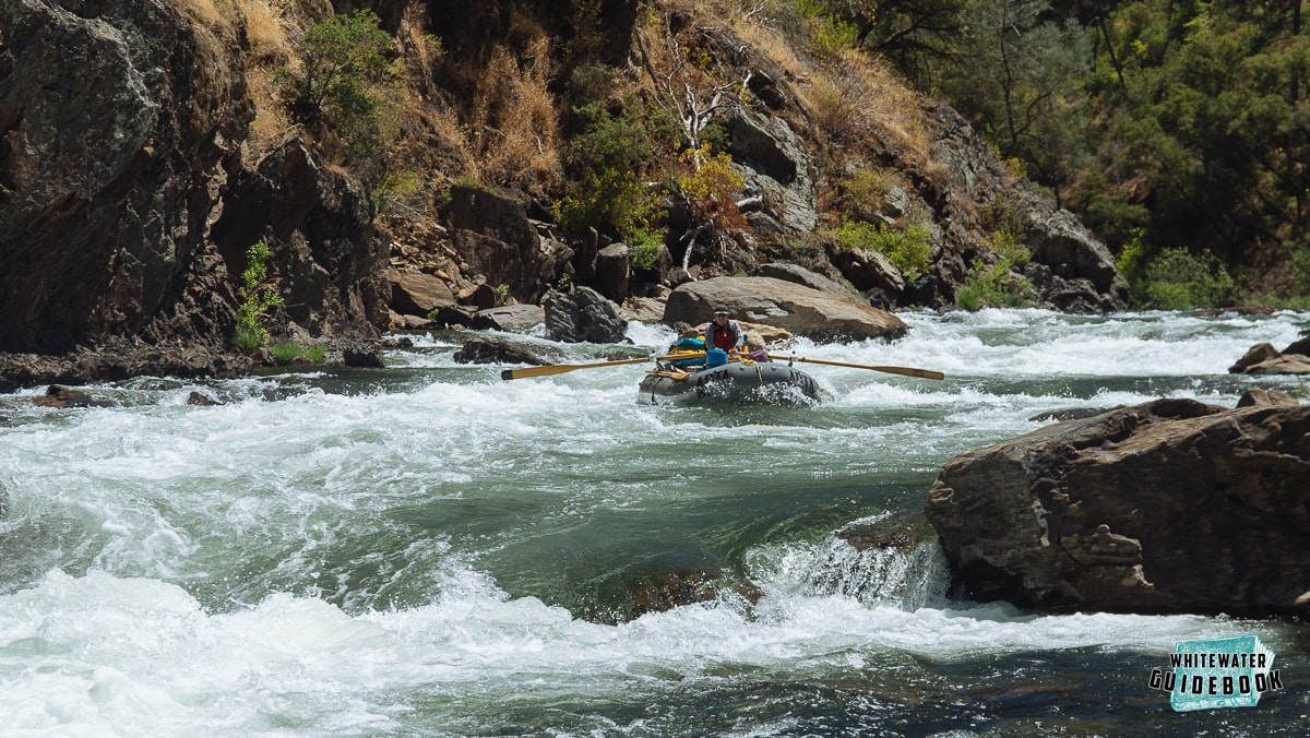 Rowing the Entrance of Grey's Grindstone Rapid on the Tuolumne River