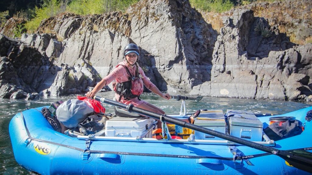 K.M. enjoying a Rogue River trip